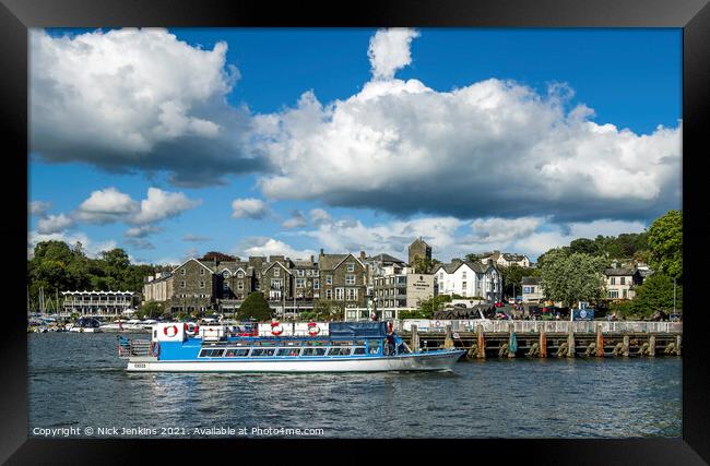 Lake Windermere Lakeside Bowness on Windermere Cumbria Framed Print by Nick Jenkins