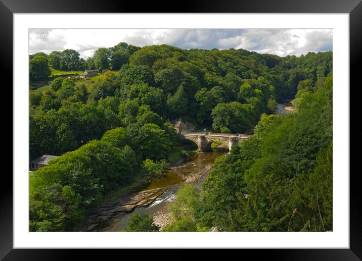 Green Bridge over the river Swale in Richmond North Yorkshire UK  Framed Mounted Print by Peter Jordan