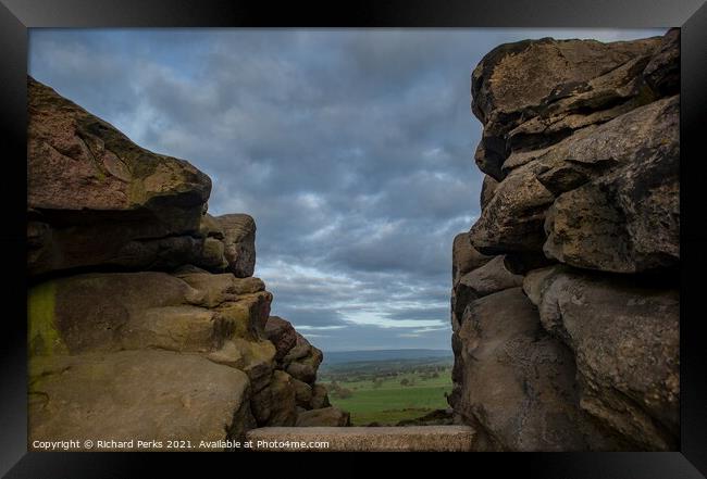 Storm clouds over Wharfedale Framed Print by Richard Perks