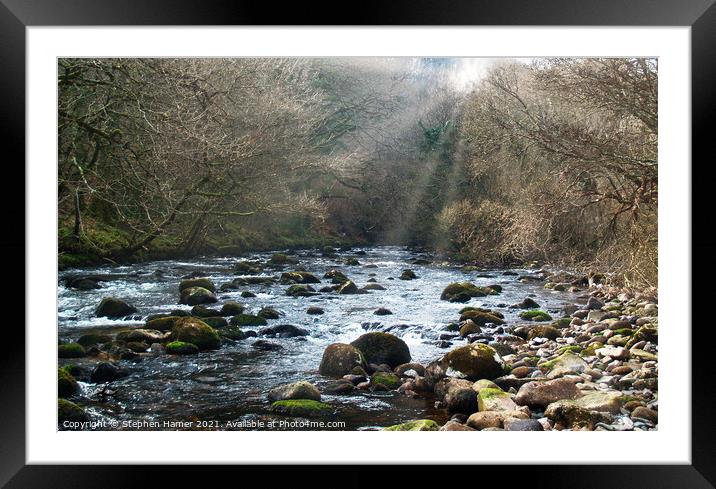 River Dart in Winter Sunlight Framed Mounted Print by Stephen Hamer