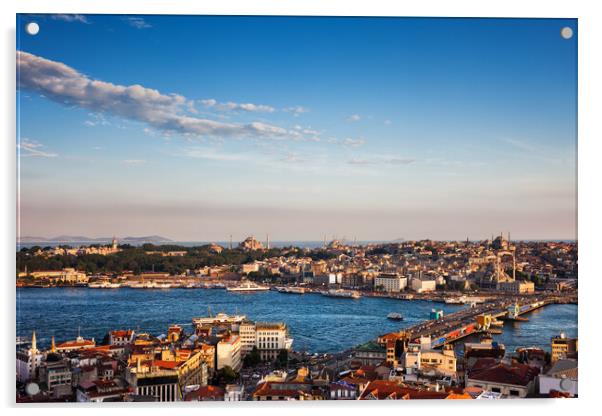 Istanbul City at Sunset in Turkey Acrylic by Artur Bogacki