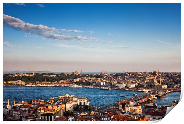 Istanbul City at Sunset in Turkey Print by Artur Bogacki