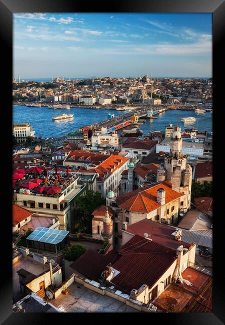 Istanbul City Sunset Cityscape Framed Print by Artur Bogacki