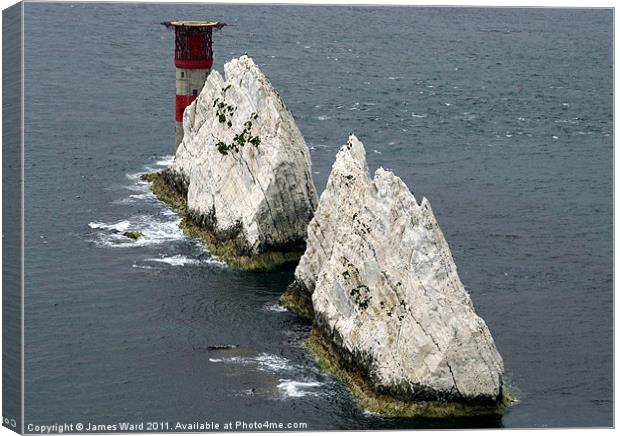 The Lighthouse at the Needles Canvas Print by James Ward