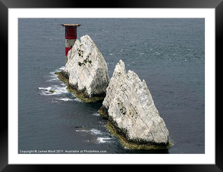 The Lighthouse at the Needles Framed Mounted Print by James Ward