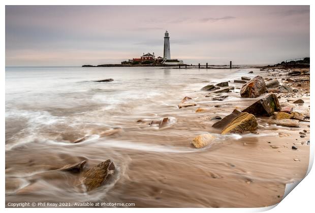 St Mary`s Lighthouse Print by Phil Reay