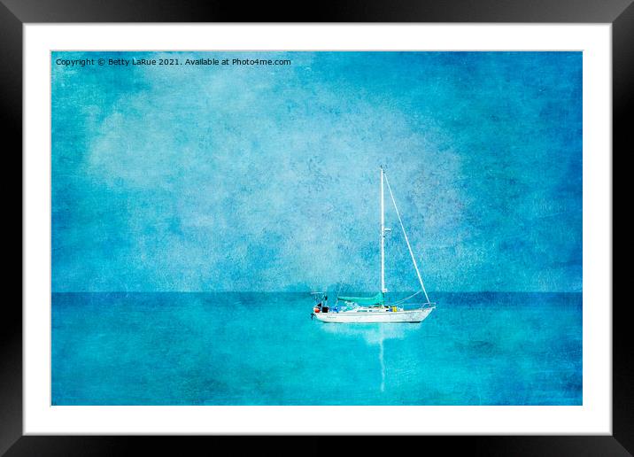 Sailboat on the Sea Framed Mounted Print by Betty LaRue