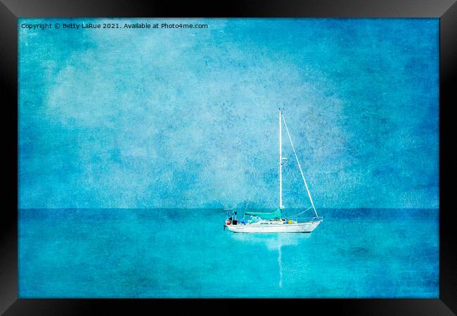 Sailboat on the Sea Framed Print by Betty LaRue