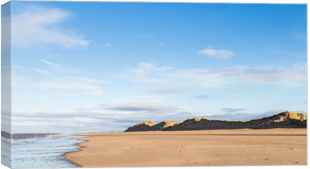 Waves lap up on Formby beach Canvas Print by Jason Wells