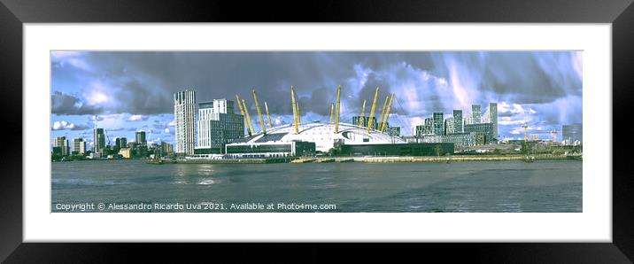 London Panorama - O2 Arena Framed Mounted Print by Alessandro Ricardo Uva