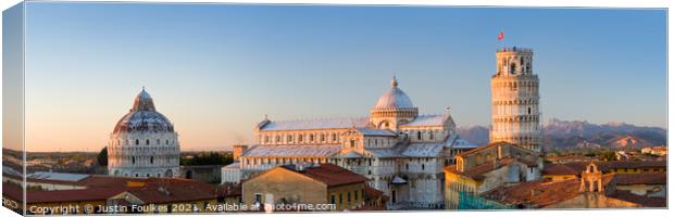  Panoramic view of Pisa, Tuscany, Italy Canvas Print by Justin Foulkes
