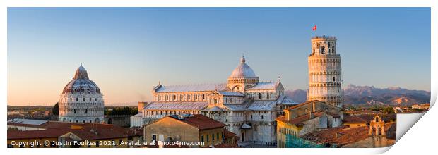  Panoramic view of Pisa, Tuscany, Italy Print by Justin Foulkes