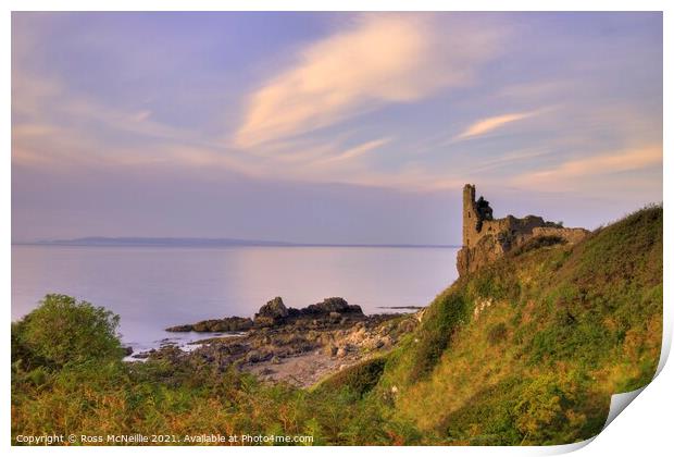 The Majestic Ruins of Dunure Castle Print by Ross McNeillie