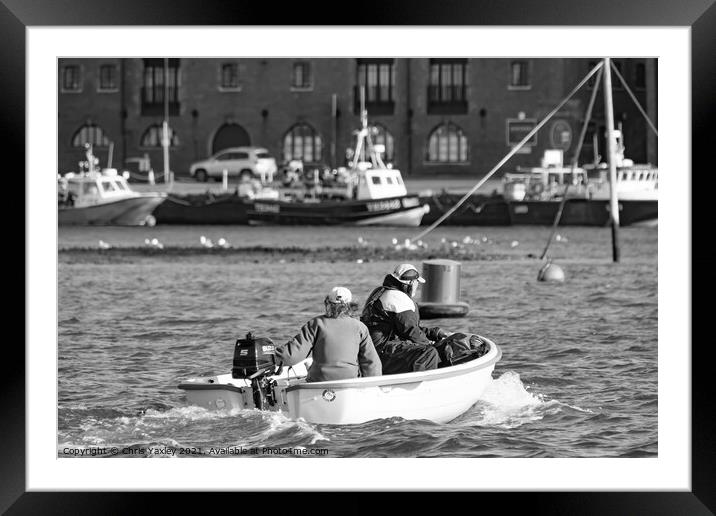 Motoring in to Wells-Next-The-Sea quay Framed Mounted Print by Chris Yaxley