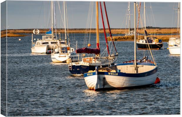 Sunny evening in Wells-Next-The-Sea, North Norfolk coast Canvas Print by Chris Yaxley