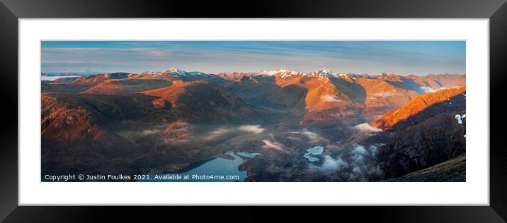 Kintail mountains panorama, Scotland Framed Mounted Print by Justin Foulkes