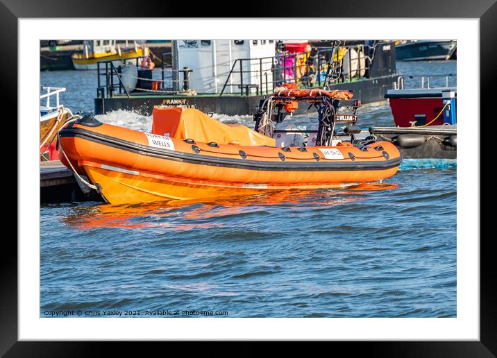 Port of Wells  RNLI lifeboat Framed Mounted Print by Chris Yaxley