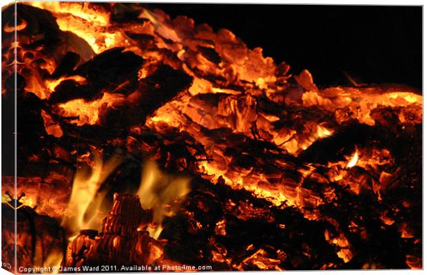 Burning embers Canvas Print by James Ward