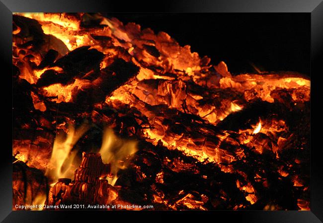 Burning embers Framed Print by James Ward