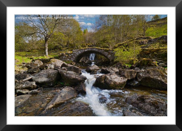 Allt da Ghob Waterfall Glen Lyon Perthshire Framed Mounted Print by Navin Mistry
