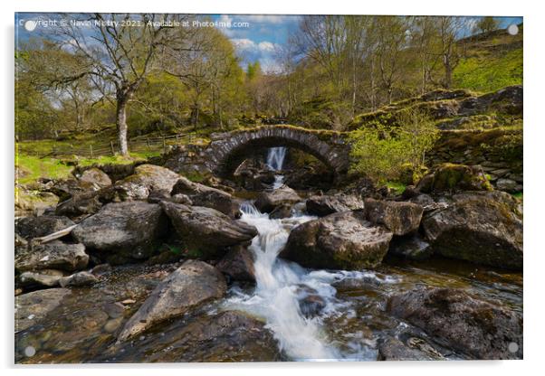 Allt da Ghob Waterfall Glen Lyon Perthshire Acrylic by Navin Mistry