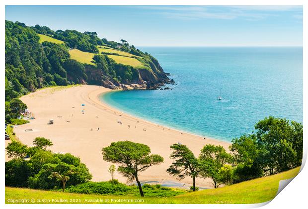 Blackpool Sands, South Hams, South Devon Print by Justin Foulkes