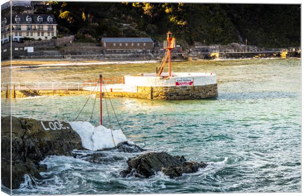 Banjo Pier at Looe, and the Harbour Mouth Canvas Print by Lee Kershaw