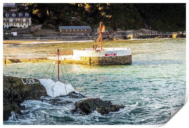 Banjo Pier at Looe, and the Harbour Mouth Print by Lee Kershaw
