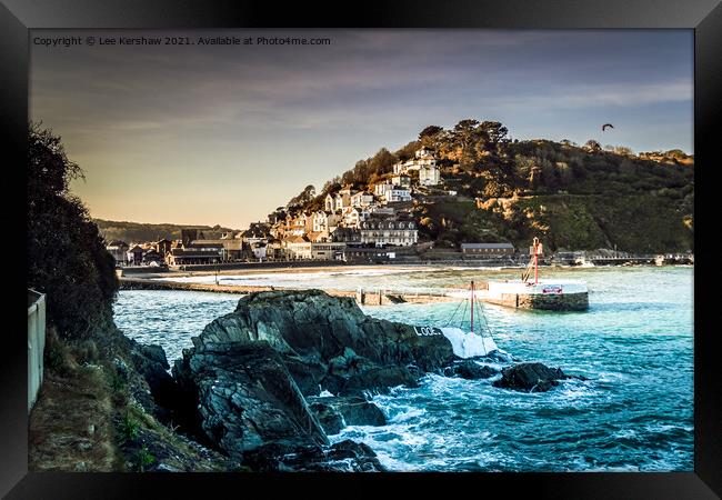 Looe, Banjo Pier and Looe beach  Framed Print by Lee Kershaw