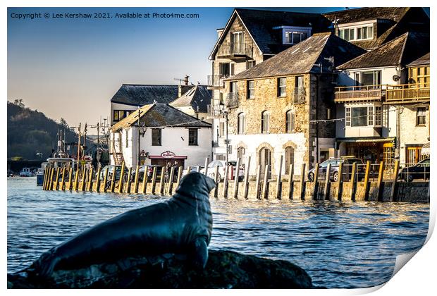 Nelson the Seal at Looe Print by Lee Kershaw