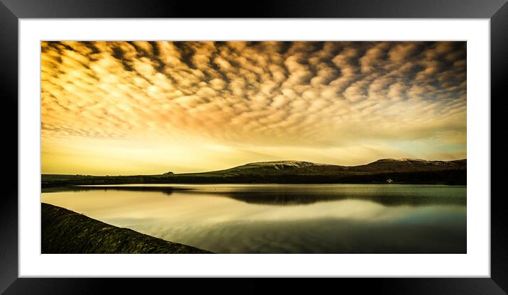 PW0003W - Watergrove Reservoir - Wide Framed Mounted Print by Robin Cunningham
