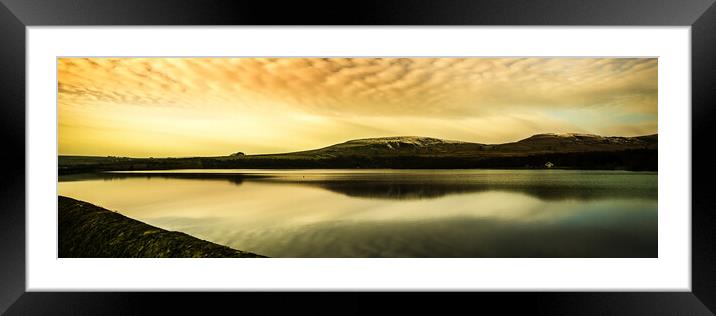 PW0003P - Watergrove Reservoir - Panorama Framed Mounted Print by Robin Cunningham