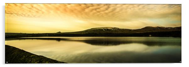 PW0003P - Watergrove Reservoir - Panorama Acrylic by Robin Cunningham