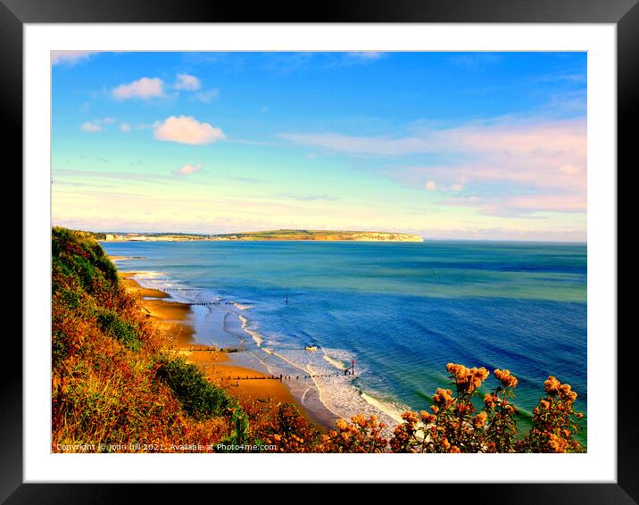 Sandown bay from Shanklin cliffs on the Isle of Wight Framed Mounted Print by john hill