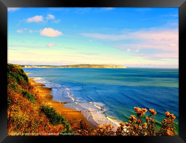 Sandown bay from Shanklin cliffs on the Isle of Wight Framed Print by john hill