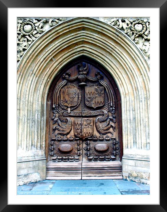 The West door of Bath Abbey at Bath. Framed Mounted Print by john hill