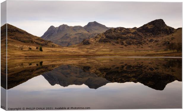 Blea tarn semi abstract in the lake district 494 Canvas Print by PHILIP CHALK