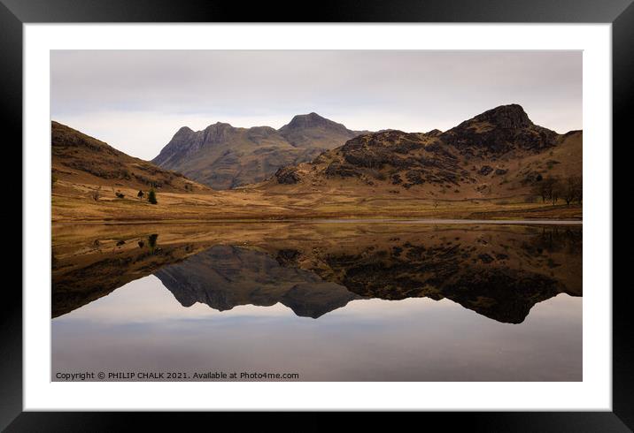 Blea tarn semi abstract in the lake district 494 Framed Mounted Print by PHILIP CHALK