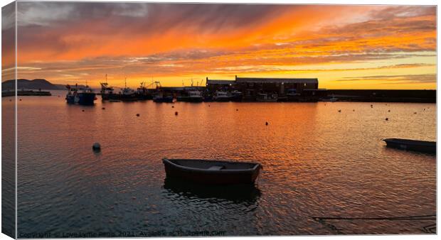 Lyme Regis harbour sunrise Canvas Print by Love Lyme Regis
