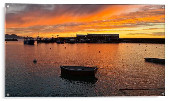 Lyme Regis harbour sunrise Acrylic by Love Lyme Regis