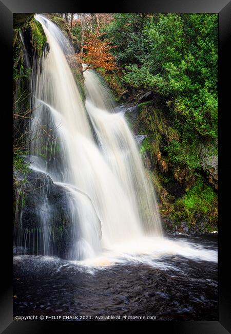 Posforth waterfall in the valley of desolation near Bolton abbey 495  Framed Print by PHILIP CHALK