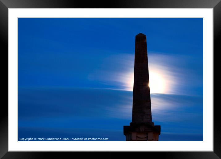 Moonrise behind the Martyrs Monument Framed Mounted Print by Mark Sunderland