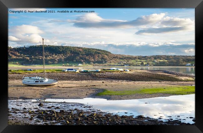 Boats in Red Wharf Bay Anglesey Framed Print by Pearl Bucknall