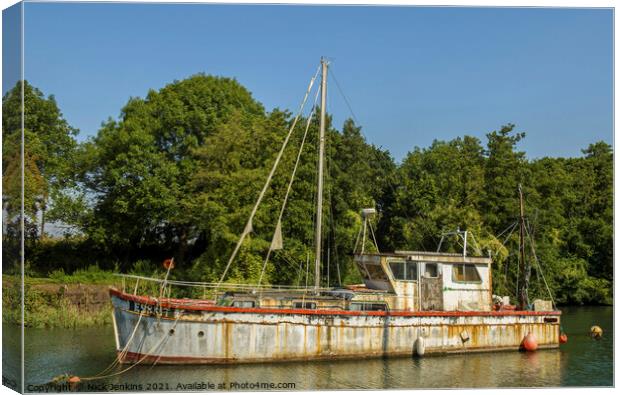 The 'Esprit' moored at Lydney Harbour Gloucestersh Canvas Print by Nick Jenkins