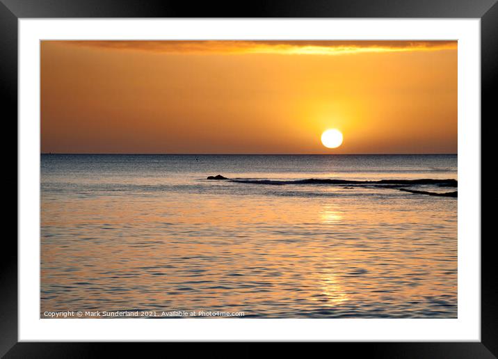 Sunrise over the Sea from Castle Sands at St Andrews Framed Mounted Print by Mark Sunderland