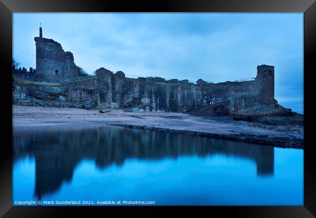 St Andrews Castle Reflected in the Bathing Pond before Dawn Framed Print by Mark Sunderland