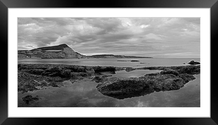 Ladram Bay and Sidmouth Framed Mounted Print by Pete Hemington