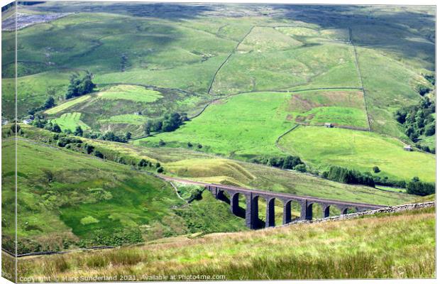 Artengill Viaduct from Great Knoutberry Hill in Dentale Canvas Print by Mark Sunderland