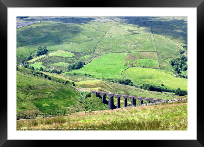 Artengill Viaduct from Great Knoutberry Hill in Dentale Framed Mounted Print by Mark Sunderland