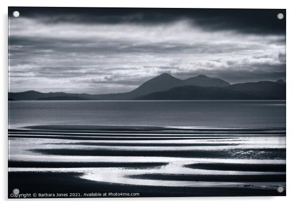 Moody Isle of Skye across Applecross Bay  Acrylic by Barbara Jones
